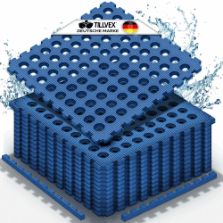tillvex® Pool Bodenschutzmatte 24 Stück mit Löchern 51x51cm | Unterlegmatte Pool & Planschbecken | Poolmatte Bodenmatte Outdoor | Poolunterlage Bodenschutz Matten Whirlpool Fliesen wärmeisolierend