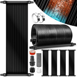 tillvex Pool Solarkollektor Set 76 x 300 cm | Solarheizung bis 12.000 l Wasserinhalt | Umweltfreundliches Erhitzen | Poolheizung Komplettset | Solarmatte | Pool Schwimmbad Sonnenkollektor Warmwasser