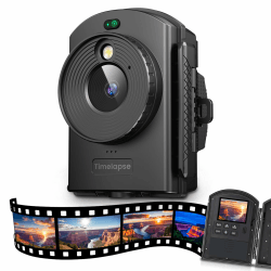 Zeitraffer Kamera für Außenbau - Zeitrafferkamera mit Infrarot-Positionierung & LED-Licht, 180 Tage Aufnahme, 1080P AVI-Videos & Fotos für Kochen, Pflanzenwachstum, Zeichnen, Landschaft (64GB)