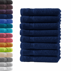 8X Gästetuch | Navy | 100% Baumwolle Frottier | Oeko-TEX® Standard 100 | Premium Qualität 500 g/m²