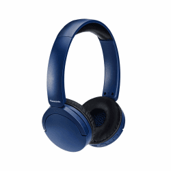 Panasonic RB-HF630BE-A Kabelloser Street-Kopfhörer, On-Ear, eingebautes Mikrofon, Bluetooth 5.3, Multipoint, schwenkbares Design, bis zu 72 Stunden Wiedergabe, USB-C,Blau