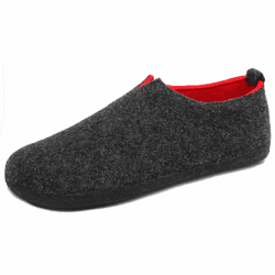 Mishansha Unisex Filzpantoffeln Winter Indoor Hausschuhe Mit Latex Sohlen, Gr.36-47 47 EU Schwarz