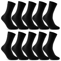 10 Paar Socken Herren & Damen Schwarz Business Socken Baumwolle 35-38 Schwarz