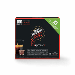 Caffè Vergnano 1882 - Èspresso Kompostierbare Kaffeekapseln, Kompatibel Mit Nespresso, Cremoso (Cremig) - Packung Enthält 100 Kapseln