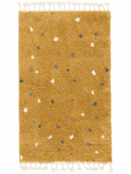 RugVista Confetti Teppich, Kinderzimmerteppich, 100 x 160 cm, Rechteckig, Kinderteppich für Kinder, Polypropylene, Spielteppich Babys Junge Mädchen, Keine schädlichen Stoffe, Gelb