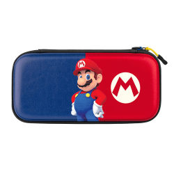PDP Gaming Offiziell lizenziert Switch Slim Deluxe Travel Case - Mario - Semi-Hardshell Protection - Protective PU Leather - Holds 14 Games & Console - Works mit Switch OLED & Lite - Perfect für Kids Mario Rot und Blau