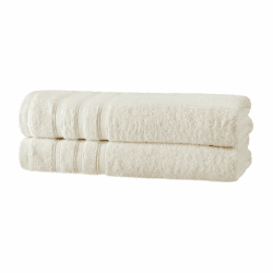 2er Duschtücher Natur | 50% Bambus & 50% Baumwolle | ÖKO-TEX Standard Zertifiziert | Nachhaltige Premium Qualität 450 g/m²