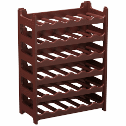 ARTECSIS Weinregal stapelbar Kunststoff für 36 Flaschen, stabiles Flaschenregal in Gastronomie-Qualität, modular erweiterbar, Braun