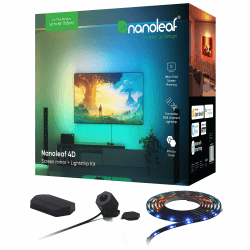 Nanoleaf 4D Screen Mirror + Lightstrip Kit für Fernseher/TV/Bildschirme bis zu 65 Zoll (165 cm) - Smart RGBW LED Strip + Kamera, Thread & WLAN, Funktioniert mit Alexa Google Apple