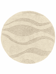 RugVista Badematte Breeze, ∅ 90 cm, Rund, Mittelflor, Anti-Rutsch, Moderner Badteppich, Maschinenwaschbar bis 30°C, 100% Baumwolle, Beige
