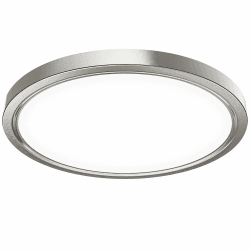 OUILA Unterputz LED Deckenleuchte Flach Rund - Ø30CM Deckenlampe Gebürstetes Nickel 24W 4000K 2600LM IP44 Wasserdichte Badezimmer lampe, Küchenlampe Neutralweiß für Küche Bad Schlafzimmer Flur Keller
