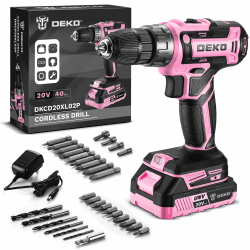 20 V Akkuschrauber für Damen:DEKOPRO 40 N.m Akku Schrauber mit Akku und Ladegerät，30 pcs Zubehör Bohrer Set