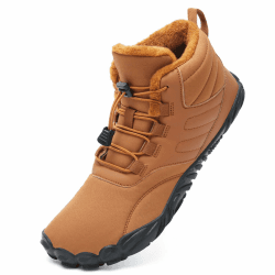 Mabove Barfußschuhe Winterstiefel Herren Damen Traillaufschuhe Warm Gefüttert Winterschuhe Schneestiefel 41 EU Braun