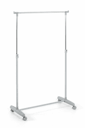 HAKU Möbel Rollgarderobe Chrom, grau, Kunststoff, Metall - Maße: B 81 cm x H 96-160 cm x T 39 cm, Style: Modern