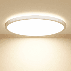 OUILA LED Deckenleuchte Flach Rund - Ø22CM Deckenlampe LED 18W 1600LM 4000K Neutralweiß IP44 Wasserdicht Badezimmer Lampe, Badlampe Decke für Bad Küche Flur Schlafzimmer Keller