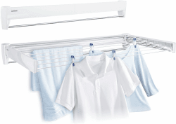 Leifheit Wandtrockner Telegant 81 Protect Plus zum Ausziehen, hängender Wäschetrockner im kleinen, kompakten Format, Wäscheständer ist ausziehbar und ideal fürs Badezimmer oder den Balkon