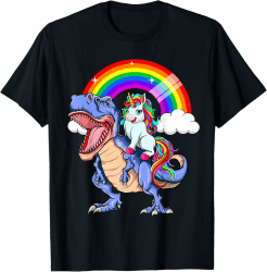 Einhorn Riding T Rex Dinosaurier Mgical Einhorn Squad Regenbogen T-Shirt