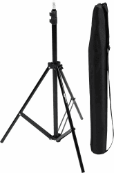 Amazon Basics - Aluminium 2,04 m Kamera Beleuchtungsstativ für Studio- und On-Location-Fotos, 1,22 kg, max. Belastung 3,17 kg, Höhenverstellbar, Tragbar, Kompakte Aufbewahrung - Schwarz