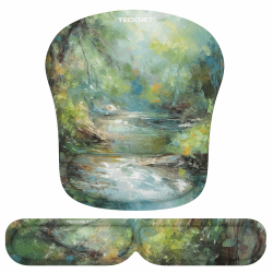 TECKNET Mauspad mit Handauflage, Gelkissen Mousepad und Tastatur Handgelenkauflage Set aus ergonomischem Gedächtnisschaum Faltbar, Wasserdicht Mousepad für Geschäftsreisen, Reisen, Arbeiten und Spiel