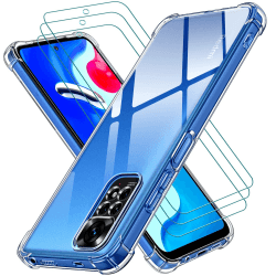 ivoler Klar Hülle für Xiaomi Redmi Note 11 4G / Xiaomi Redmi Note 11S 4G mit 3 Stück Panzer Schutz Glas, Dünne Weiche TPU Silikon Transparent Stoßfest Schutzhülle Durchsichtige Handyhülle Case