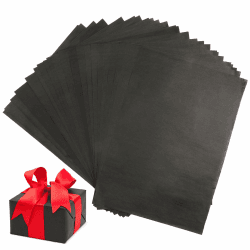 Seidenpapier - Tikplus 60 Blatt 30x21cm Geschenkpapier zum Verpacken, Transparentpapier Verpackungsmaterial, Bastelpapier zum Kreieren von Pompoms, Papierblumen, Tischdeko (Schwarz)
