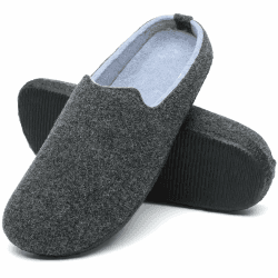 Mishansha Filz Hausschuhe Winter Bequem Filzpantoffeln für Damen Herren Gr.36-48 44 EU Schwarz