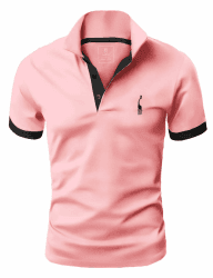 GLESTORE Poloshirt Herren Männer Hemd Herren Kurzarm Shirt Sommer M T1-rosa