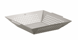 RÖSLE Grill- und Gemüsepfanne, Hochwertiger Grillkorb aus Edelstahl 18/10 mit Lochung, grill- und backofengeeignet, spülmaschinengeeignet