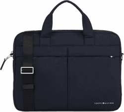 Tommy Hilfiger Herren Laptoptasche Signature Computer Bag Wasserabweisend Blau (Space Blue)