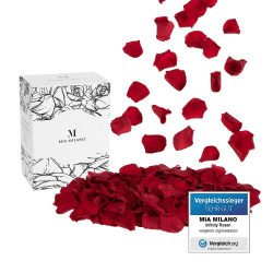 Rosenblätter Rot getrocknet I Valentinstag Deko Geschenk für Sie I 50 g Echte Rosenblüten ideal als Hochzeit Dekoration - 3 Jahre haltbar - Romantisches Geschenk für Frauen