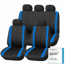 Upgrade4cars Autositzbezüge Set Universal | Auto-Schonbezüge für die Vordersitze & Rückbank in Blau