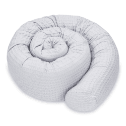 Totsy Baby Seitenschläferkissen Bettschlange Body Pillow 150 cm Baumwolle Waffel- Kopfkissen lang Bettrolle Schlafkissen Nackenrolle Kissen Grau Grau 150 cm