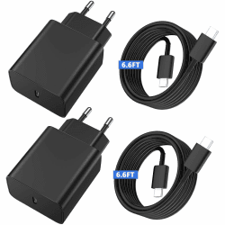 45W USB C Ladegerät Schnellladegerät für Samsung Galaxy S24 S23 S22 S21 S20fe S10 S9 S8 A55 A54 A53 5g A52 A51 A50 A34 A33 A13 A12 mit 2M USB C Schnellladekabel,Fast Charger Adapter Netzteil (2-Pack)