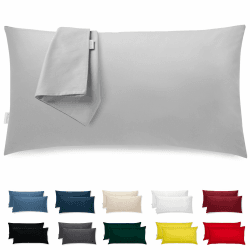 Kissenbezug 50x80 Mikrofaser Premium 2er Set Kissenhülle Deko für Kissen Bett/Sofa Stoff Superweicher Resistent Hypoallergen Anti-Milben Atmungsaktiv Kopfkissenbezug mit Verdecktem Zip Voll Waschbar