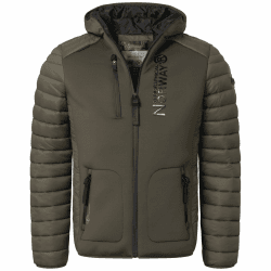 Geographical Norway Herren Steppjacke Winterjacke mit Kapuze – Gefütterter Warmer Anorak S-7XL Outdoor SKI Snowboard Kapuzenjacke für den Winter/Herbst - IMS Production L Briw Kaki