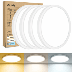 zemty 4Stück/3Farben 3000/4000/6500K LED Deckenleuchte Flach, 15W 1800LM Ø18cm Deckenleuchten, Rund Ultra Dünn Deckenlampe LED Lampen Deckenlampen,Deckenbeleuchtung für Badezimmer,Küche,Schlafzimmer
