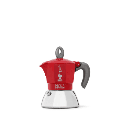 Bialetti - Moka Induction, Moka-Kanne, Geeignet für Alle Herdarten, 2 Tassen Espresso (100ml), Rot