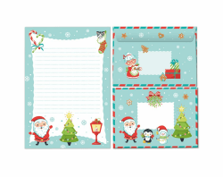 Briefpapier-Set Schneemann Weihnachten Weihnachtsmann als Briefblock mit Umschlag für Kinder Mädchen Jungen Weihnachtsbriefpapier (Block A5 mit 25 Blätter + 15 Umschläge)
