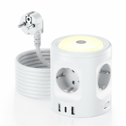 Mehrfachsteckdose mit Licht, 4 Fach Steckdosenleiste mit 3 USB, Mehrfachstecker Steckdose mit Schalter, steckdosenleiste überspannungsschutz würfel 4000W 16A, 3M Verlängerungskabel für Zuhause, Büro