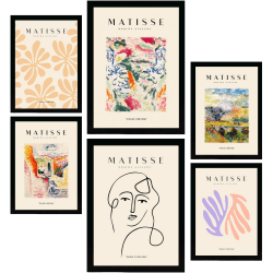 Nacnic Set mit 6 Henri Matisse Postern. Szene. Drucke des Fauvismus und der abstrakten Kunst für Innenarchitektur und Dekoration. A3 & A4 ohne Rahmen.