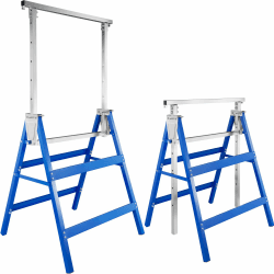 TecTake 800557-2x Gerüstbock 7-fach höhenverstellbar, Belastbarkeit pro Gerüstbock 220 kg, Zusammenklappbar - Diverse Farben (Blau | Nr. 402450)