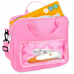 Gaga city 8-10 Zoll Kinder Tablet Tragetasche mit Fächer für Ravensburger tiptoi Stift und Bücher, Kompatibel mit VTech MagiBook v2, Rosa