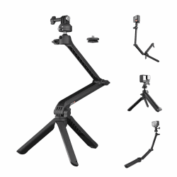 PGYTECH CapLock MantisPod Z, Video Vloggingd für DJI OSMO Action 5 Pro/4/3/Pocket 3/2, für Gopro Hero 13/12/11/10/9, für Insta360 Ace Pro 2/X4/X3/ONE RS/R Action Kameras mit 1/4"-20 Gewinde Adapter
