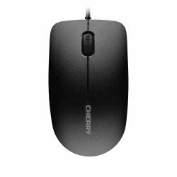 CHERRY MC 1000, Kabelgebundene Office-Maus, Optischer Sensor (1.200 dpi), 3 Tasten, Symmetrisches Design für Links- & Rechtshänder, GS-Zertifizierung, Schwarz