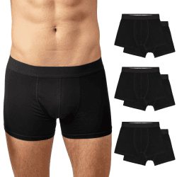 Snocks Boxershorts Herren Ohne Logo aus Bio-Baumwolle (6er Pack) - Atmungsaktiv und Ideal für Sport und Alltag - Kein juckendes Etikett und komfortabler Bund - Unterhosen Herren - Gr. S-3XL 6x Schwarz M