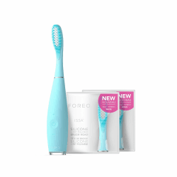 FOREO Total Oral Care ISSA 3 Set - Ultrahygienische 4-in-1 Silikon-Schallzahnbürste + 2 x ISSA Hybrid Wave-Bürstenkopf - Weiße Zähne, saubere Mundhöhle, weiche Zahnbürste - Mint