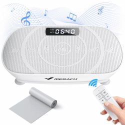 MERACH Vibrationsplatte, Leistungsstarke Vibrationsplattform für Ganzkörpertraining, Muskelaufbau und -formung, Automatische Geschwindigkeitsregelung, Eingebauter Bluetooth-Lautsprecher