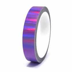 (0,89€/m) 10 Meter Hologramm Zierstreifen Basteln Möbel Auto Motorrad Modellbau Deko Dekorstreifen Klebestreifen selbstklebend DIY (Hologramm Lila, 15mm Breite)