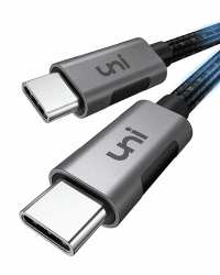 uni USB-C Ladekabel 100W PD, 3m USB C auf USB C Geflochtenes Nylonkabel [5A], für iPhone 15/15 Plus/15 Pro, iPad Pro M4/ M2, Macbook Air/Pro, Surface Go/Pro, Galaxy S23 S22 S21, Mate 20/10, P20 usw.