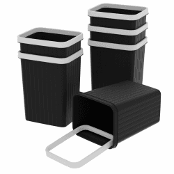 Cetomo 8.2L * 6 Set, Papierkorb Mülleimer, Papierkorb, Mülltonne für Badezimmer, Küchen, Home Offices, Schlafsäle schwarz